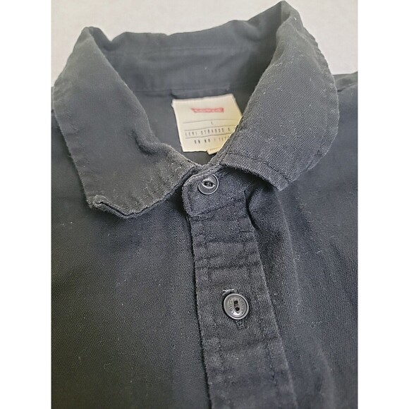 Levis Denim Shirt Mens L Black Double Pockets Long Sleeve Mid Weight Western Dad - Picture 3 of 10